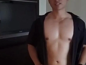 Straight college boy masturbates with a toy.