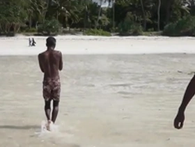 An amateur gay Nubian twink has sex after taking a shower.