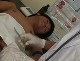 Twink medical examination with a dirty purpose in a doctor’s uniform