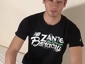 Gay sex with an Asian man who is uncut and hairy.