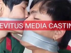 Gay casting with a twist: police and soldier on the spot.