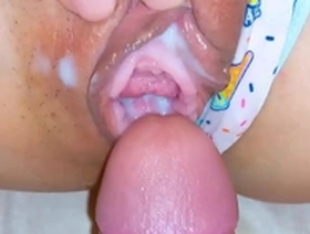 Step sister gets oiled up and fucked by step brother in various positions.