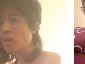 A horny twink has an intense orgasm with eye rolling and moaning while drinking his own cum.