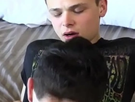 Good looking twink and his boyfriend have bareback anal sex
