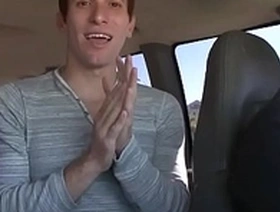Sexual cock riding with two lusty homosexual hunks at the car park
